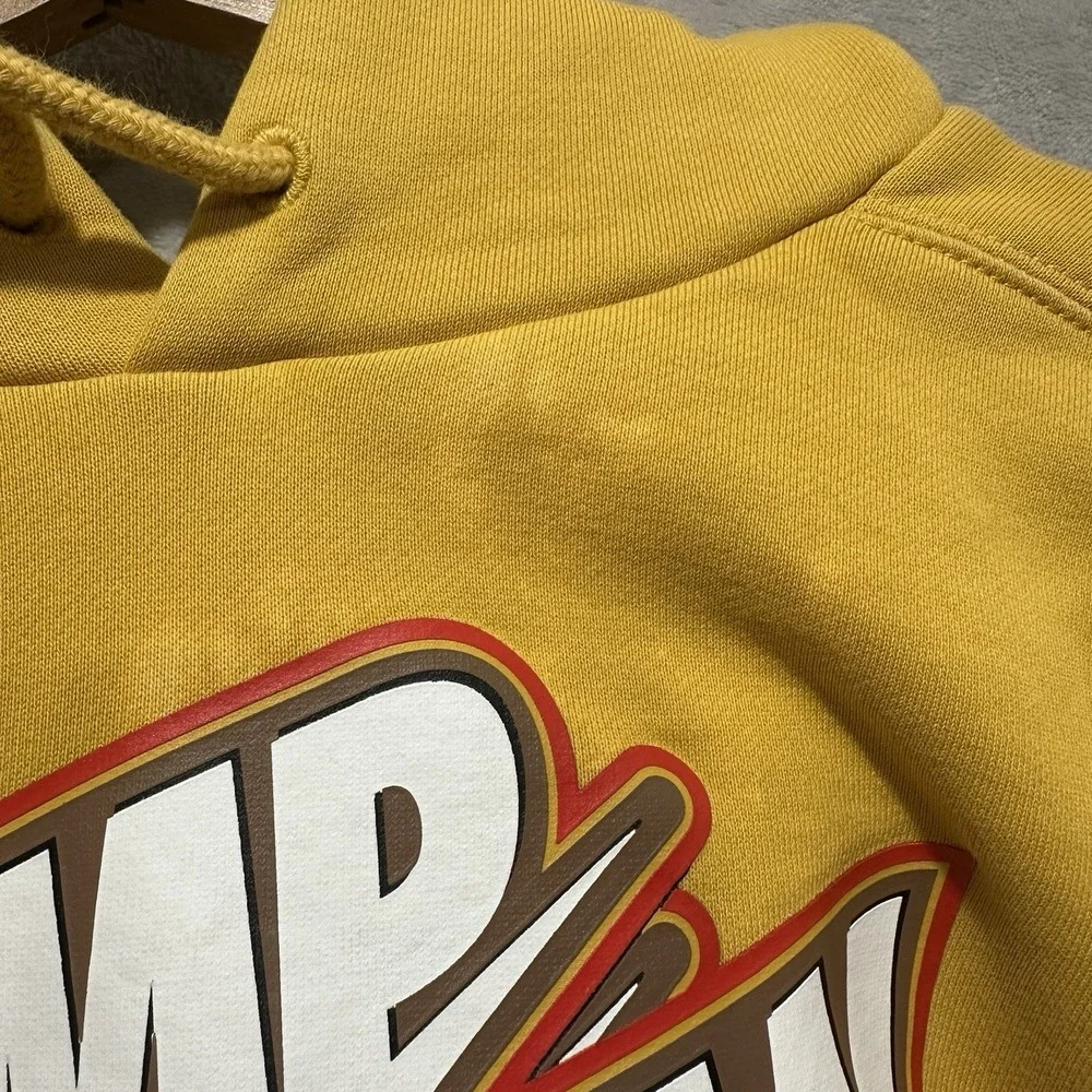 Nike Jordan Jumpman Men's S Yellow Fleece Pullover Hoodie Stretchy Ribbed Cuffs‎